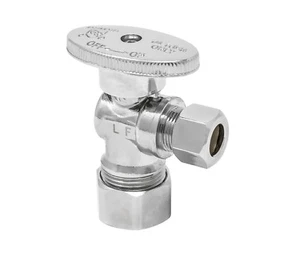 5/8 Zoll Außendurchmesser (Einlass) x 3/8 Zoll Außendurchmesser (Auslass) 1/4 Umdrehung Winkelanschlag, alle komp. 5 Stück  - Bild 1 von 2