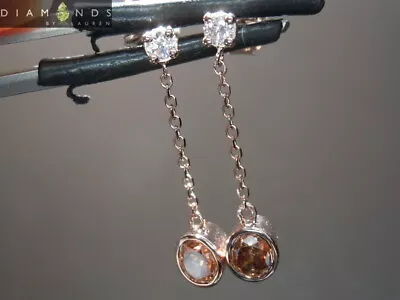 0.47ctw Brown and Pink Diamond Earrings R8668 Diamonds by Lauren - Image 1 of 4