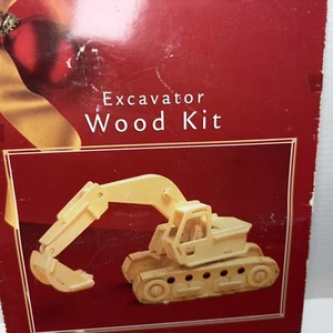 3D Construction Excavator Wood Model Kit, Fun Educational DIY Hobby - Picture 1 of 11