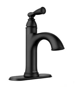 Moen Banbury 84945BL 4'' Centerset Single Handle Bathroom Faucet Matte Black - Picture 1 of 2