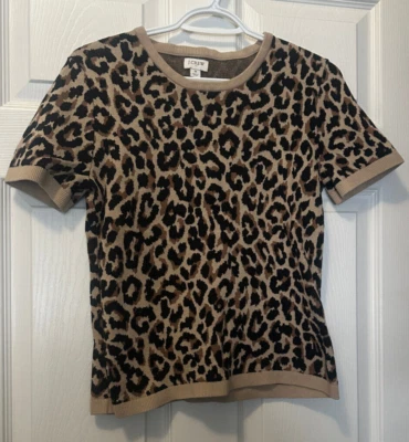 Suéter J.Crew FACTORY Mujer Manga Corta Leopardo Talla Pequeña Foto 1 de 3