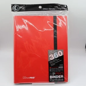 ULTRA PRO 9 POCKET ECLIPSE APPLE RED BINDER 360 Card 20 Side Loading Pages ccg - Picture 1 of 6