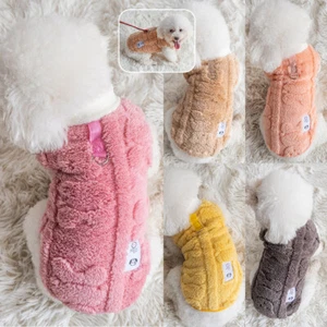 Warm Winter Dog Clothes Soft Fleece Jacket Pet Coat Sweater Puppy Cat Jumper Top - Picture 1 of 28