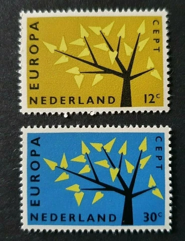 1962 NETHERLANDS NEDERLAND SET EUROPA CEPT TREE LEAFS VF MNH Cover