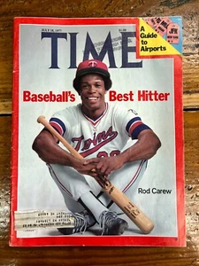 Rod Carew Cover July 18, 1977 Issue Time Magazine Twins - Picture 1 of 5