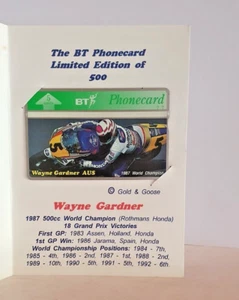 BT Limited Edition Wayne Gardner Phone Card : World Champion 1987 - Picture 1 of 5
