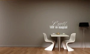 L'APPETIT... FRENCH LANGUAGE WALL QUOTE VINYL DECOR STICKER DECAL STENCIL MURAL - Picture 1 of 2