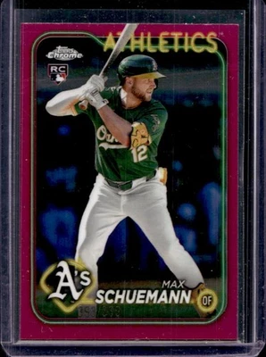 2024 Topps Chrome Update Max Schuemann RC Magenta Refractor #393/399 Athletics - Image 1 of 2
