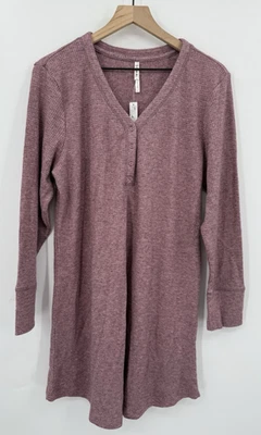 Soma Sleepshirt Nightgown Womens Large Pink Waffle Knot Soft Cozy NEW - Image 1 of 4