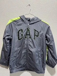 Gap Kids Boys Size L Gray Full Zip Hooded Lined Lightweight Jacket Windbreaker - Picture 1 of 7