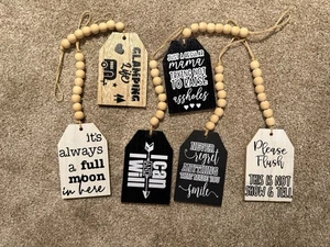 Handmade Decor Wood Tags W/ Inspirational Quotes-pick One - Picture 1 of 1