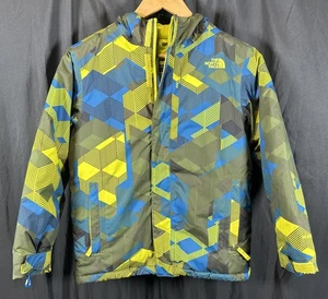 ✨THE NORTH FACE - BOYS MEDIUM - 10-12 - BLUE FULL ZIP HOODED HYVENT COAT JACKET - Picture 1 of 11