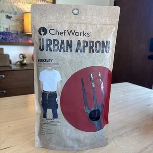 NEW Chef Works Urban Apron BERKELEY Half Bistro AHS01 Black Unisex 2 Pockets - Picture 1 of 10