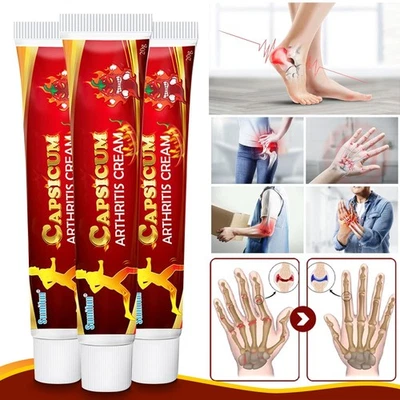 3PACK Capsicum Arthritis Cream Hot Rheumatoid Arthritis Joint Knee Pain Relief - Image 1 of 4