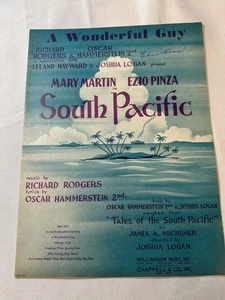 Vtg Wonderful Guy South Pacific Mary Martin Ezio Pinza 1949 Theater Sheet Music - Picture 1 of 7