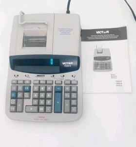 Victor 1530-6 Calculator Adding Machine w/ Power Adapter & Manual - Tested - Picture 1 of 4