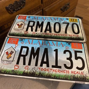 Lote de 2 matrículas 2017/18 Alabama Ronald McDonald House Charities RMA135/070 - Imagen 1 de 3