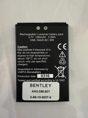 Batería recargable Varta control remoto trasero Bentley Bentayga parte 4W0.098.507 Foto 1 de 4