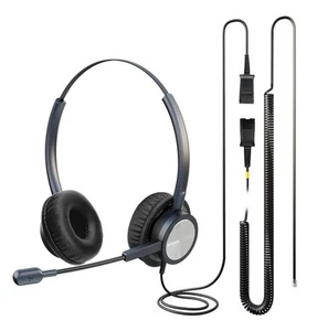 Auriculares RJ9 con micrófono micrófono centro de llamadas auriculares oficina teléfono fijo Reino Unido - Imagen 1 de 7