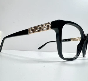 Versace 3192-B GB1 Schwarz Gold Kristall Griechische Schlüssel Brille Brillengestell 54mm Italy - Bild 1 von 8
