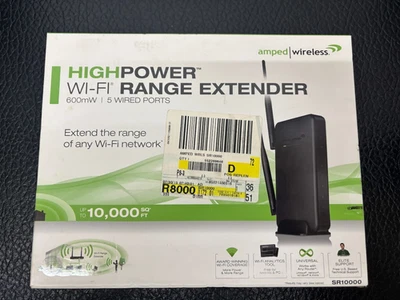 Amped Wireless SR10000 600mw High Power Wireless-N Range extender Repeater - Image 1 of 4