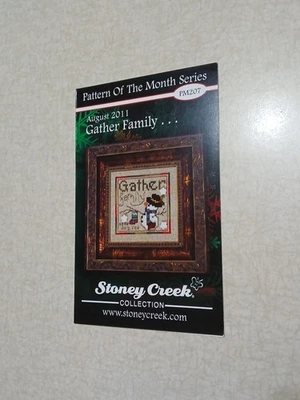 Stoney Creek Cross Stitch Pattern Of The Month August 2011 Gather Family Snowman - Image 1 of 3