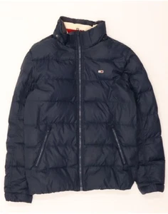 TOMMY HILFIGER Mens Padded Jacket UK 38 Medium Navy Blue Polyester AL15 - Picture 1 of 3