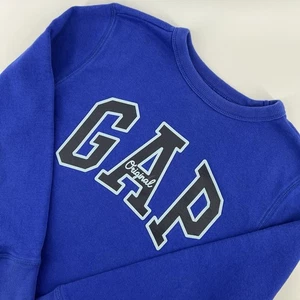 Gap Kids Logo Crewneck Sweatshirt Medium Spellout Blue 2023 - Picture 1 of 11