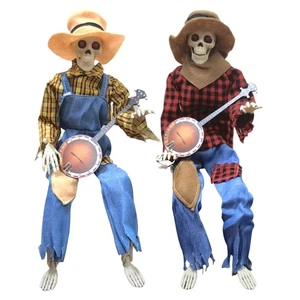  Funny Animated Dueling Banjo Skeletons 2025 Upgraded Halloween Skeleton Decor - Bild 1 von 13
