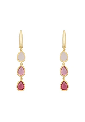 Pendientes Triple Lágrima Cerdeña Oro Los Rosados Foto 1 de 4