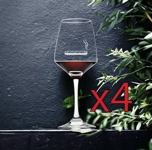 Cigar Wine Glasses x4 Premium 12 Oz Personalize Smoke Gift NEW - Picture 1 of 9