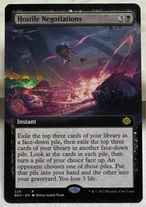 Hostile Negotiations Extended Art The Brothers' War NM MTG Rare 329 - Picture 1 of 2