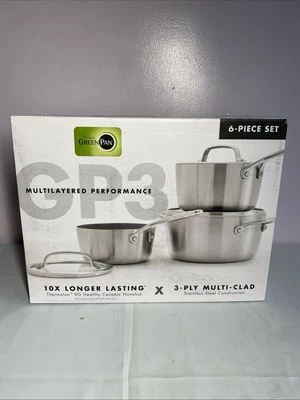 GreenPan GP3 Stainless Steel 6-piece Set - Image 1 of 4