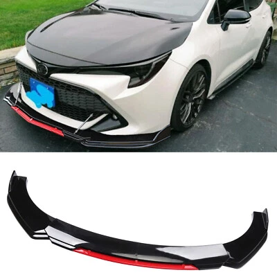 For Toyota Corolla Front Bumper Lip/ Splitter Spoiler Body Kit Black+Red Foto 1 de 4