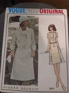 VOGUE PARIS Original PIERRE BALMAIN #2827  Size 14 Bust 36 Hip 38 Uncut - Picture 1 of 4