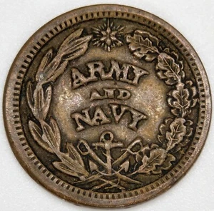 Army & Navy Union Must & Shall Be Preserved Patriotic Civil War Token - Picture 1 of 6