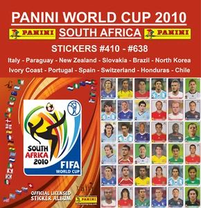 Panini FIFA World Cup South Africa 2010 Stickers #410 - #638 - Picture 1 of 230