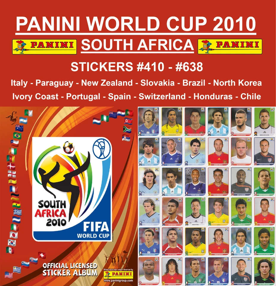 Pegatinas Panini Copa Mundial de la FIFA Sudáfrica 2010 #410 - #638 Foto 1 de 1