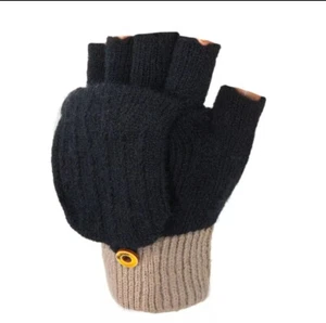 Mitten Gloves Ladies Combo Fingerless Winter Warmers Touchscreen Women Knitted - Picture 1 of 4