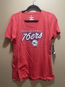 FANATICS Sixers Red T-Shirt 76ers Philadelphia NBA Basketball Women's Small M - Picture 1 of 5