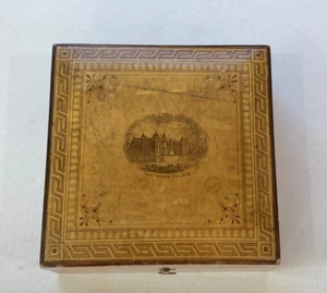 Antike Mauchline Ware Treen Holyrood Palace Brook's Holz Spulenkiste 1840er--60er - Bild 1 von 11