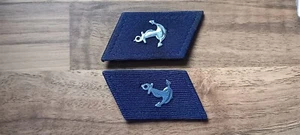 NORTH VIETNAM NAVY, VIETNAM WAR ANCHOR COLLAR BADGE PAIR - Picture 1 of 2