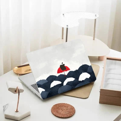 Red Umbrella MacBook Case Pro Air Unique Design for Apple Laptops Cover 2025 M5 - Image 1 of 4