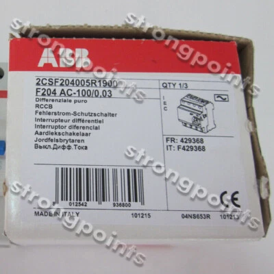 1PCS new ABB F204 AC-100/0.03 operated circuit breaker - Image 1 of 2