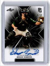 2021 Leaf Perfect Game National Showcase Black Bogan Simmons Auto 16/50 #BA-BS1