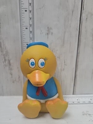 Vintage Gerber Baby Rubber Duck Sitting Boy Figure Squeaky Bath Toy 4" 1987  - Image 1 of 4