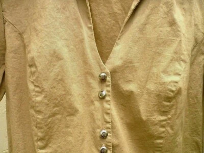 CATO DE COLECCIÓN AÑOS 90 S M MARRÓN SÓLIDO GORRA MANGA S/S CUELLO EN V ALGODÓN BLUSA MUJER Foto 1 de 4