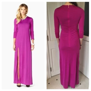 NWT Juicy Couture 100% SILK Fuchsia Pink Maxi Cocktail Prom Dress Gown Womens XS - Picture 1 of 15