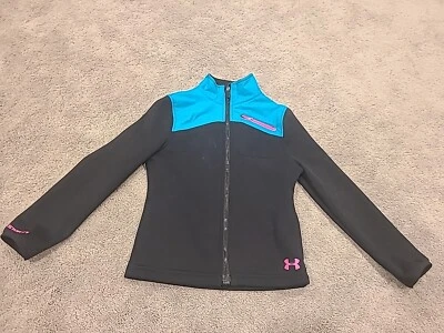 Chaqueta polar Under Armor Storm1 completa Zio negra/verde azulado talla pequeña para niños y niñas Foto 1 de 4