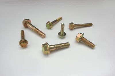 1 x flangia - vite - zincata gialla - DIN 6921 - vite a nastro - div. Misure